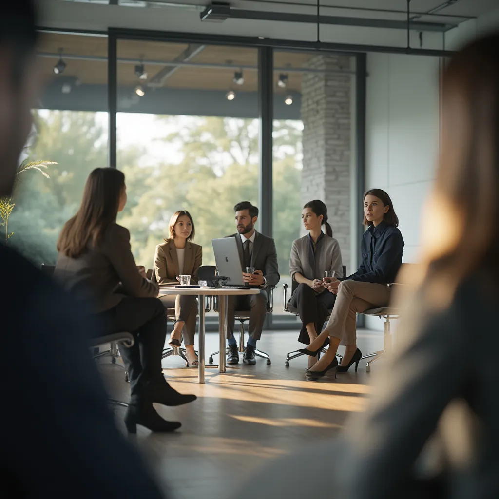 Corso di formazione aziendale con team in ambiente luminoso